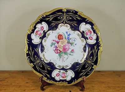 Buy Coalport Blue And Gold Floral Plate Pattern 10265 • 25£