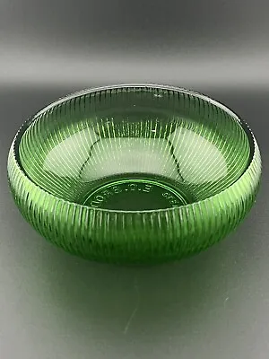 Buy Vintage Emerald Green Ribbed Glass Bowl, Mid Century E O Brody Co Cleveland Ohio • 12.20£