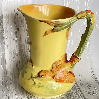 Buy Burleigh Ware Pitcher Jug Vase Bird Vintage 1930’s Art Deco Yellow Ornament Antq • 42£