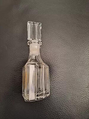 Buy Bohemian Czech Art Deco Crystal Clear Cut Glass Perfume Bottle • 6£