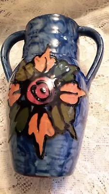 Buy Vase -royal Torquay Pottery  England. Hand Painted Floral Design. 8  High. Vgc. • 12£