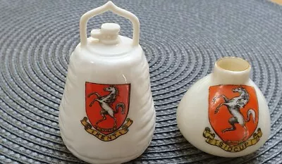 Buy W H GOSS CRESTED CHINA GERMAN BOMB Plus ARCADIAN JUG With KENT And SIDCUP CRESTS • 5£