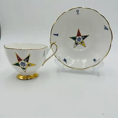 Buy Princess Anne Tea Cup Masonic Symbols Easter Star Orde Bone China England Saucer • 55.98£