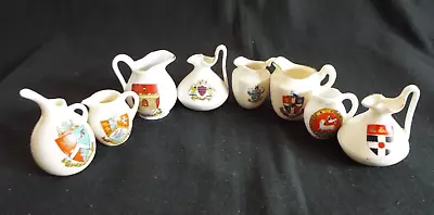 Buy 8 X VINTAGE W.H. GOSS CRESTED CHINA MINIATURE JUGS • 3.95£