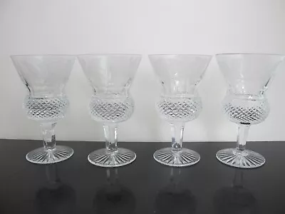 Buy EDINBURGH Etched THISTLE Crystal 4.5  Wine Glass Set Of 4 • 185£