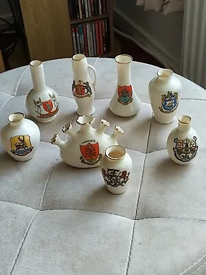 Buy 8 Macintyre Moorcroft Antique  Porcelain Crested China Pieces - Assorted Crests • 29.99£