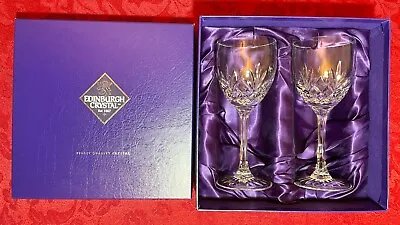 Buy Edinburgh Crystal - Set Of 2 Tay Wine Glasses Goblets - Boxed 264520 • 9.99£