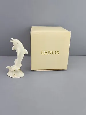 Buy Vintage Fenton Lenox Art  Porcelain Dolphin Figurine Sculpture Statue Gold Trim • 9.45£