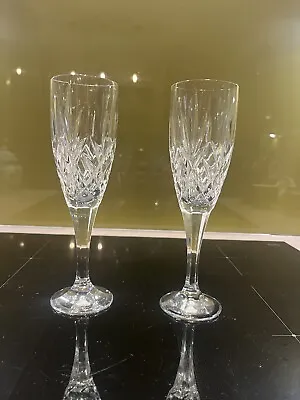 Buy Pair Of Royal Doulton Crystal Champagne Glasses - Stunning Detail Superb Cond  • 24£