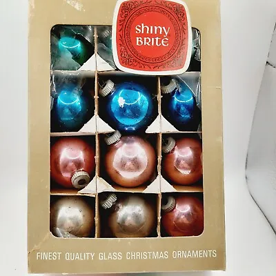 Buy Vintage SHINY BRITE Miniature Mercury Glass Christmas Ornaments 12 *Crazing From • 20.79£