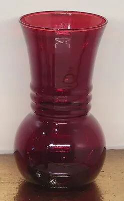 Buy Vintage Anchor Hocking Royal Ruby Ball Bottom Flower Vase - 6.25 Inches Tall • 5.41£