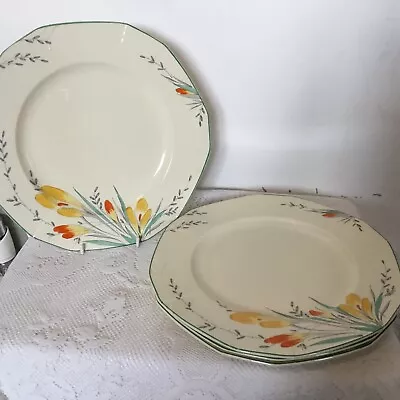 Buy 4 X Art Deco Alfred Meakin Marigold Crocus Pattern Dinner Plates Hand Painted • 25£