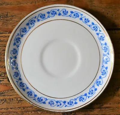 Buy Grimwades Atlas China Coffee Saucer - Blue And White Pattern W/ Gold Trim 12cm • 6.95£
