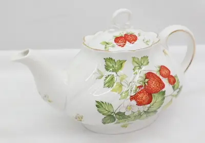 Buy Vintage Queen's Rosina China Virginia Strawberry Teapot W/ Lid    EL • 84.33£