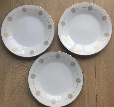 Buy 3 Beautiful Noritake White And Gold Side Plates 8 Inch Japan Good Condition. • 4£