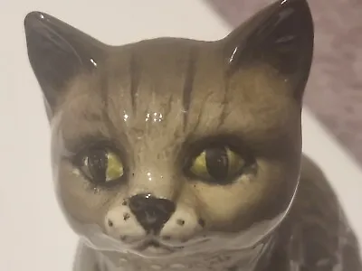 Buy Beswick Cat Kitten Seated Looking Up Grey Gloss 10 Cm High Excellent Condition • 10£