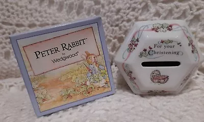 Buy Vintage Wedgewood Beatrix Potter Peter Rabbit Money Box - NEW - Christening • 10£