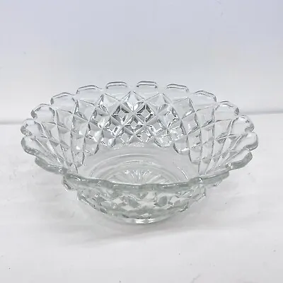 Buy Large Clear Glass Fruit Bowl, Vintage Pressed Glassware, Elegant Centerpiece • 39.99£
