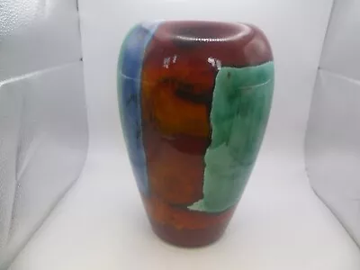 Buy Vintage Poole Pottery Volcano Vase Blue Red Green Art Pottery 10  High I2 • 47£