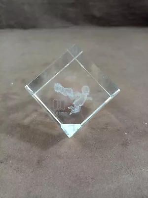 Buy Gemini Glass Paper Weight Laser Etched Cube 3D Birthday Gift • 10£