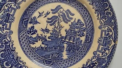 Buy Old Willow English Ironstone Tableware Plate Blue And White Pattern 175mm ANTIQU • 9.99£