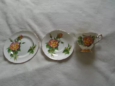 Buy Paragon Six World Famous Roses. Vintage Tea Cup, Saucer And Small Plate Trio. • 4.99£