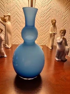 Buy Mid Century Swedish Blue Cased Glass Vase • 30£