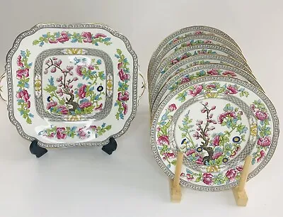 Buy Aynsley Indian Tree A1173 - One 10  Cake Plate And SIX 8  Side Plates - • 20£