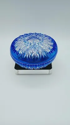 Buy Cristal D'Arques Cobalt Blue Cut To Clear Crystal Covered Trinket Dish  • 137.34£