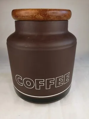 Buy Large Vintage Seventies Hornsea Contrast  Coffee   Storage Jar 16cm High (#W) • 14.99£