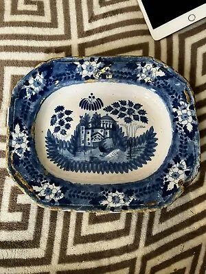 Buy Early POLYCHROME 18th C Antique Dutch Delft Platter RARE 11 X 9.25 Blue White • 191.14£