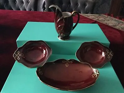Buy Carlton Ware Rouge Royale Cream Jug,3 Small Dishes. • 0.99£