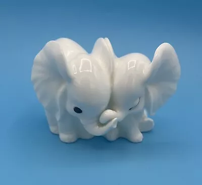 Buy Vintage Royal Osborne White Bone China Baby Elephants Figurine (1403) • 14.99£