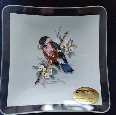 Buy Vintage Glass Mini  Bird Plate Made In England Chance Glass UK Pilkington • 4£