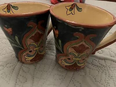 Buy Pair Of Talavera Mexican Inspired Colorful & Hand Painted Ceramic Mugs @ 8oz. • 24.66£