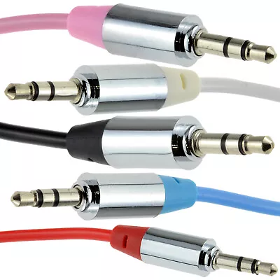 Buy 3.5mm Stereo Jack Male Audio Cable For Mobile Car AUX Headphone Lead 1m/2m • 2.08£