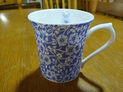 Buy Queens Bone China Mug Blue Story 'Victorian Calico' White And Blue Floral Design • 6.75£