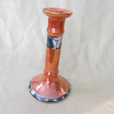 Buy Vintage Grimwades Byzanta Ware Candle Stick Peach Orange Lusterware Iridescent • 65.46£