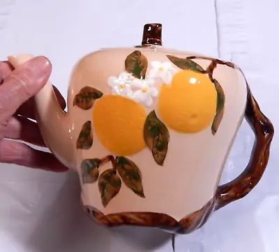 Buy Vintage California Pottery Orchard Orange Blossom Teapot CHIPPED • 4.74£