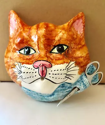 Buy Babbacombe Pottery.   String Dispenser  Cat    Ginger Tabby With Blue Bow • 29.50£