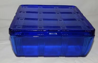 Buy Vintage Hazel Atlas Cobalt Blue Crisscross Refrigerator Dish 8.5 X 8.5 X 3.5  • 84.10£