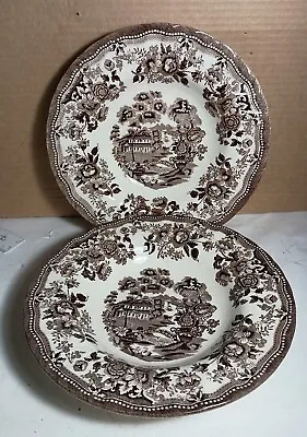 Buy 2 Churchill Brown Willow 8.75  Tonquin Salad Cereal Bowls Set English Transf • 19.27£