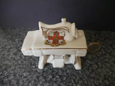 Buy CRESTED CHINA  MODEL OF  TREADLE SEWING MACHINE With BATTLE ABBEY CREST..CARLTON • 5.50£