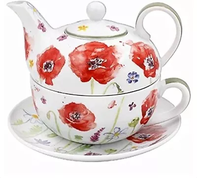 Buy Poppy Field Tea For One Set, Fine China, Boxed-The Leonardo Collection • 13.99£