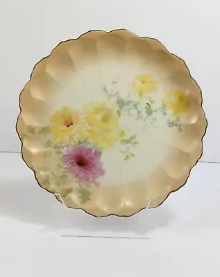 Buy Royal Doulton Burslem Cabinet 8.5  PLATE Pink Yellow Flower Chrysanthemum • 28.93£