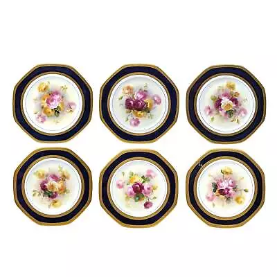 Buy George Jones & Son Crescent China Hand Painted Service Plates (6) • 327.31£