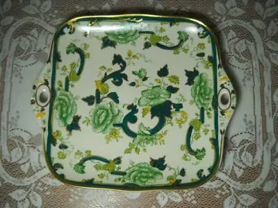 Buy Mason's Ironstone Mandalay Chartreuse Handled Square Cake Plate Excellent • 37.88£