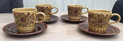 Buy 4 Vintage Retro Palissy Sierra Small Coffee Cups & Saucers Royal Worcester • 8£