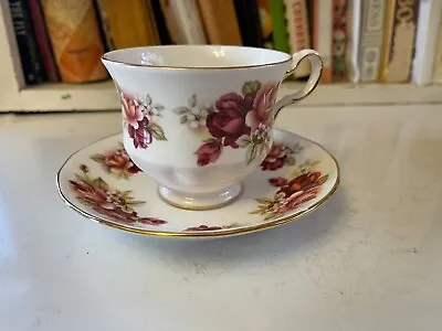 Buy Vintage Queen Anne Fine Bone China England Red Roses Teacup & Saucer Pat# 8541 • 8.60£