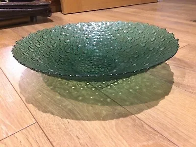 Buy Green Bubble Glass Bowl Display Fruit Dish 34cm • 14.50£